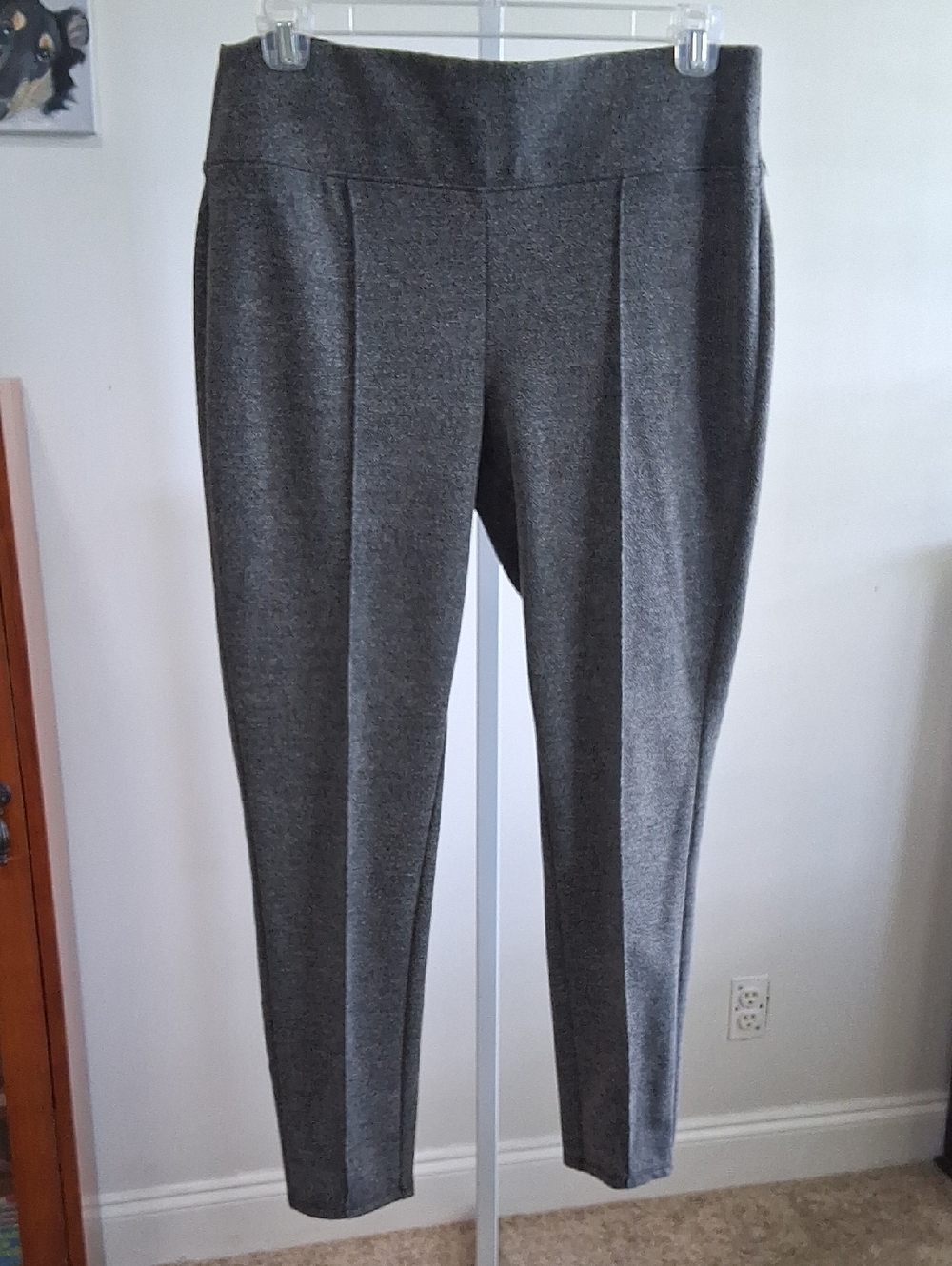Nine West Gray Ponte Seamed Pull-On Leggings Size XL